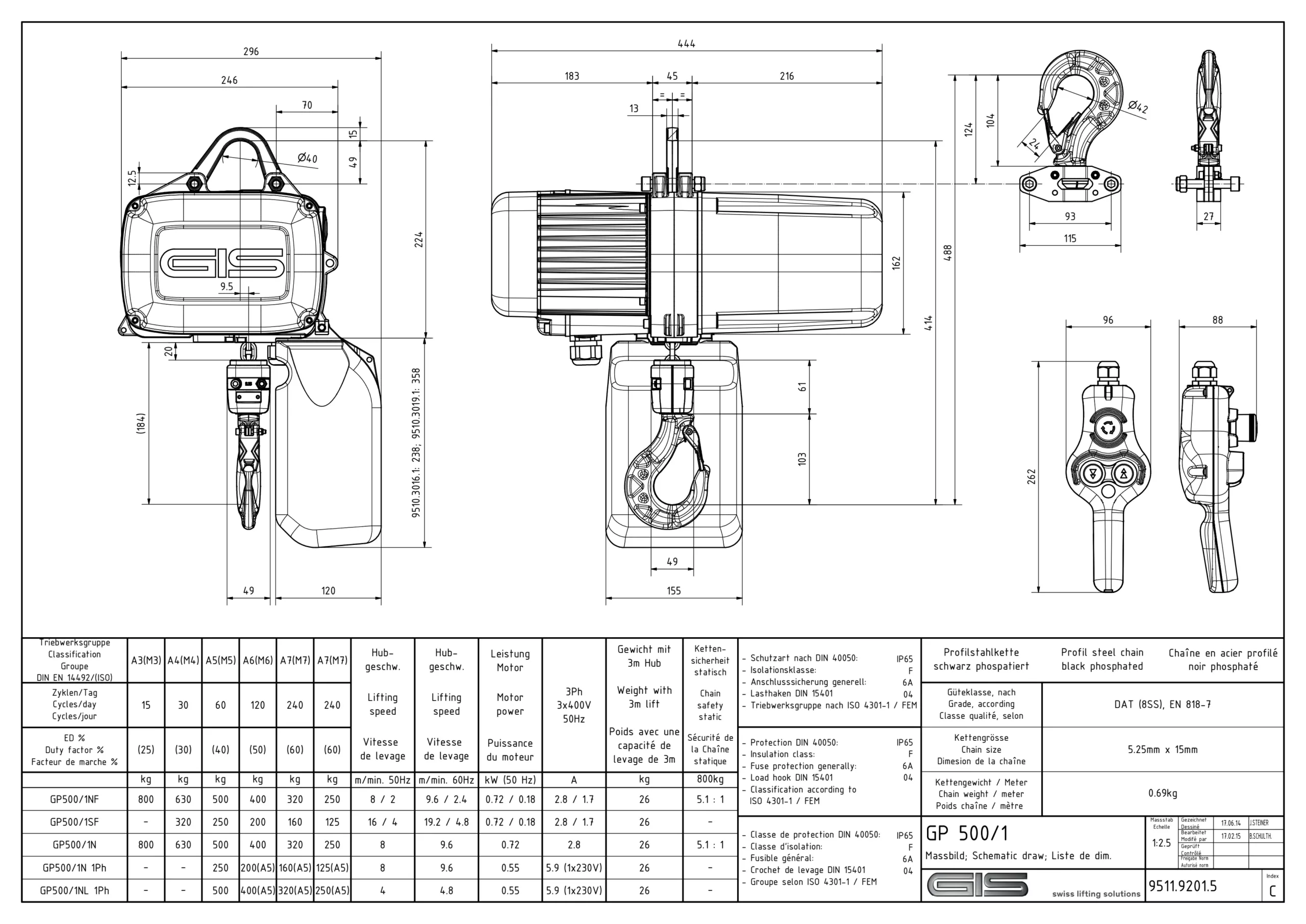 GIS GP Electric Chain Hoist 100–6300 kg - view 7