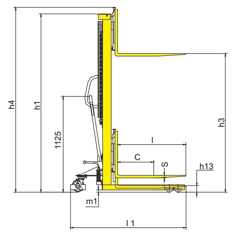 Manual Stacker with Adjustable Forks (RVV-PV) 1000-1500 kg - view 3