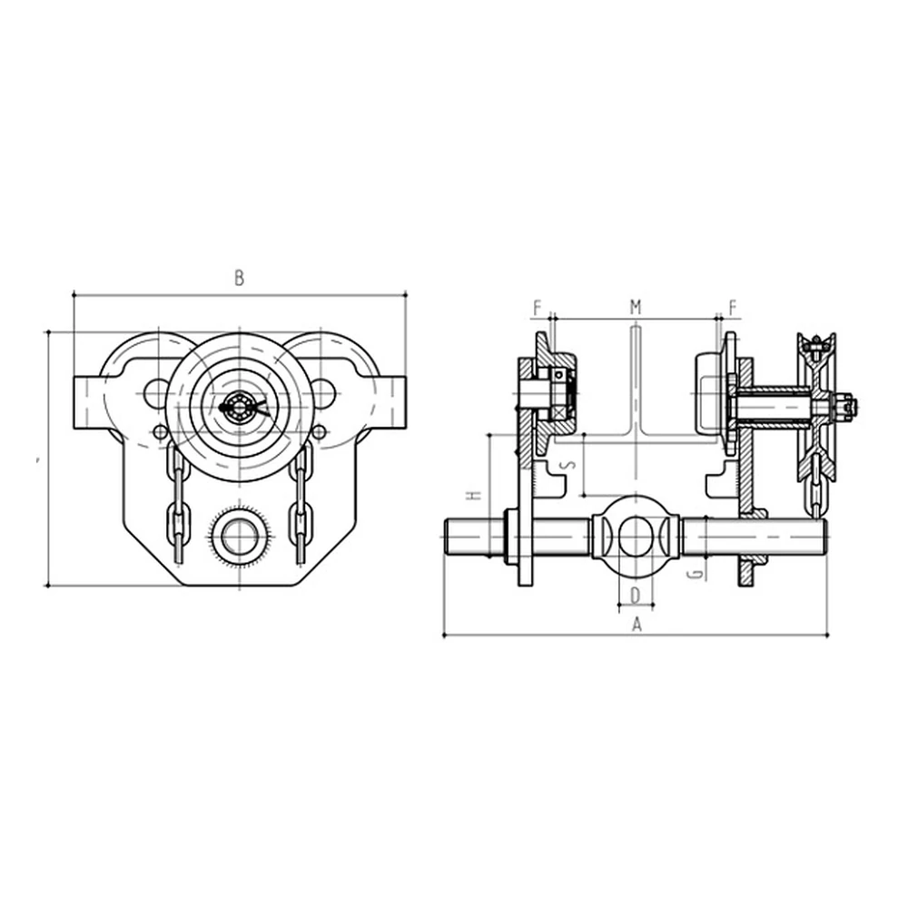 Geared Beam Trolley (MG-TROLLEY) 1000-5000 kg - view 2