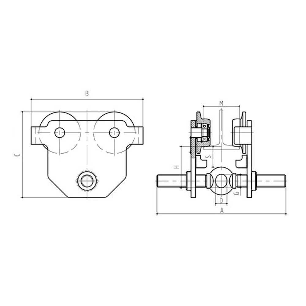 Push Beam Trolley Wide Flange (MW-TROLLEY) 1000-5000 kg - view 2
