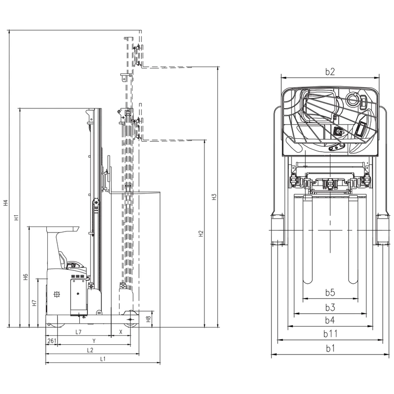 Electric Reach Truck (REV20VP) 2000 kg 8000-12000 mm - view 5